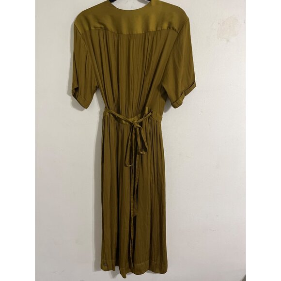 SCOTCH & SODA Clubhouse Royals Silky Olive Wrap Dress size Small - Picture 4 of 15